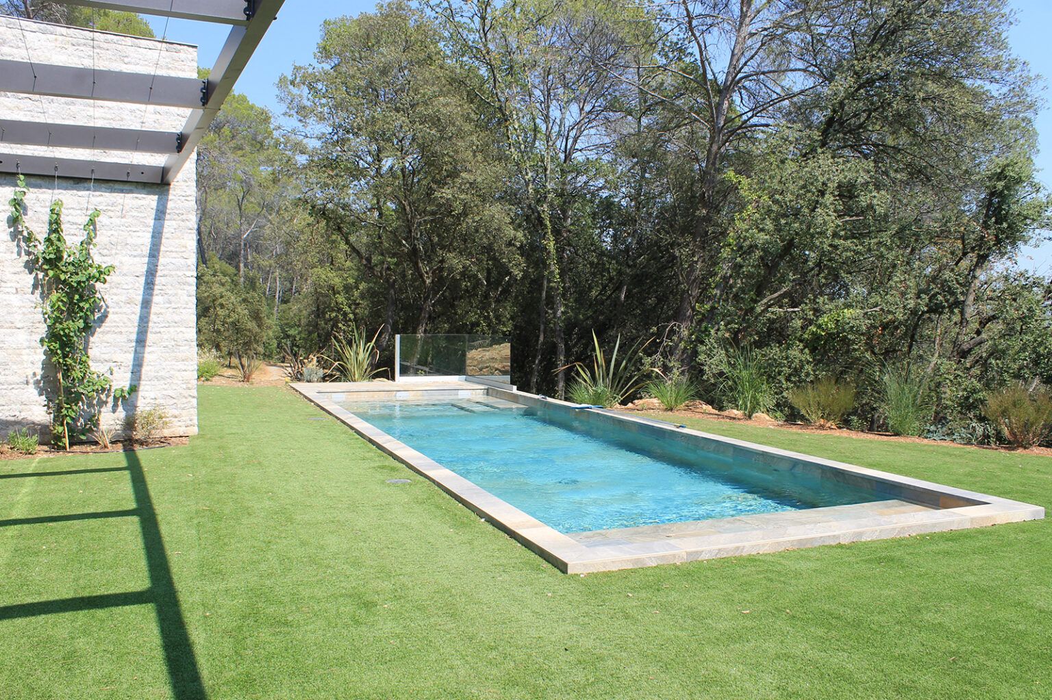 Piscine extérieure dans jardin