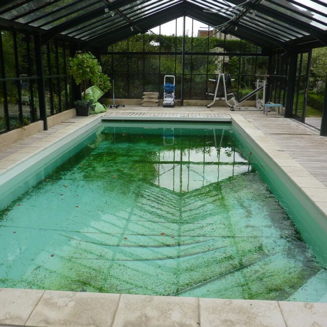 Pool staging d'une piscine à l'abandon