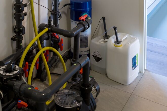 Traitement oxygène actif sur piscine intérieure