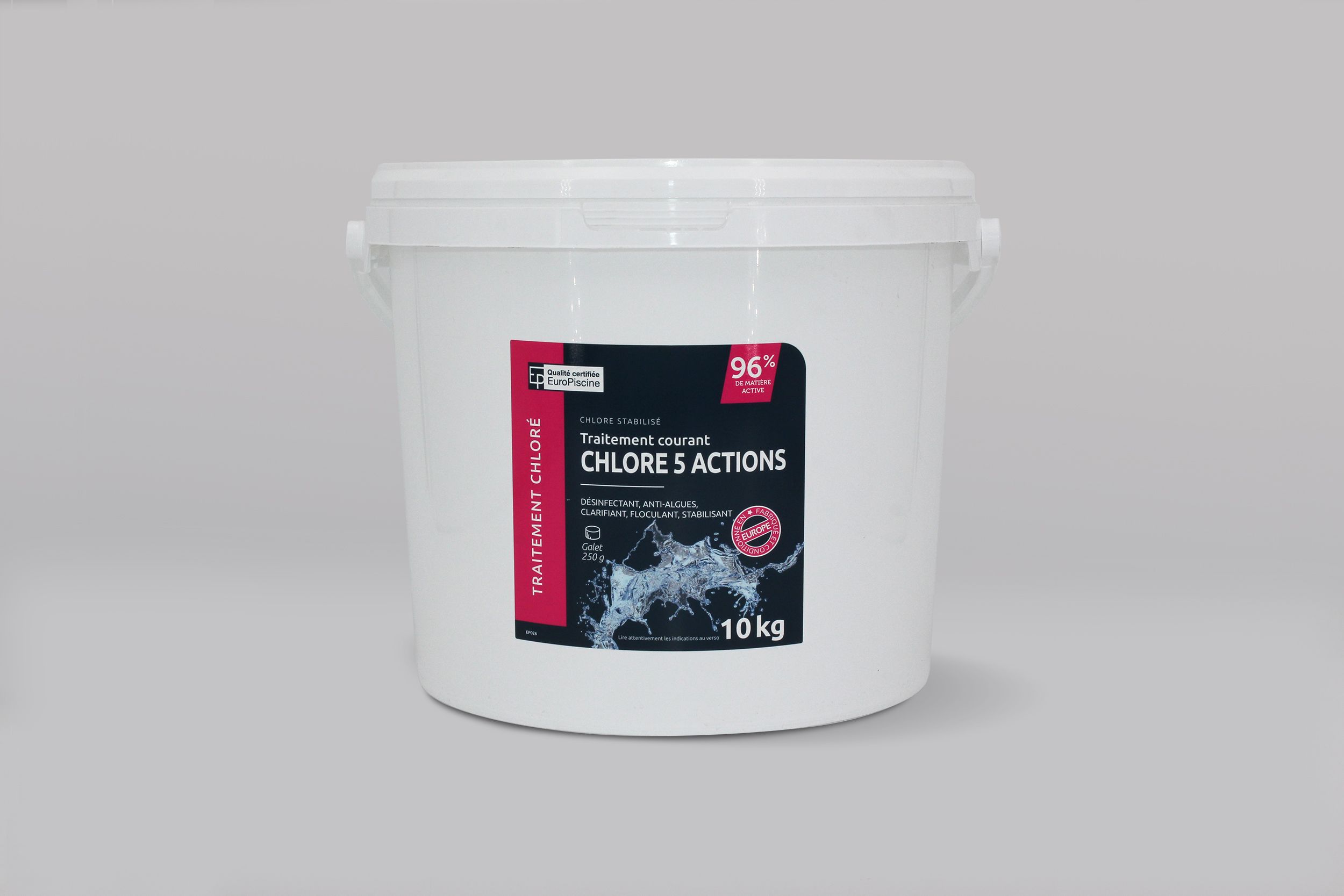 Chlore 5 actions 10 kg - Produit labellisé EuroPiscine