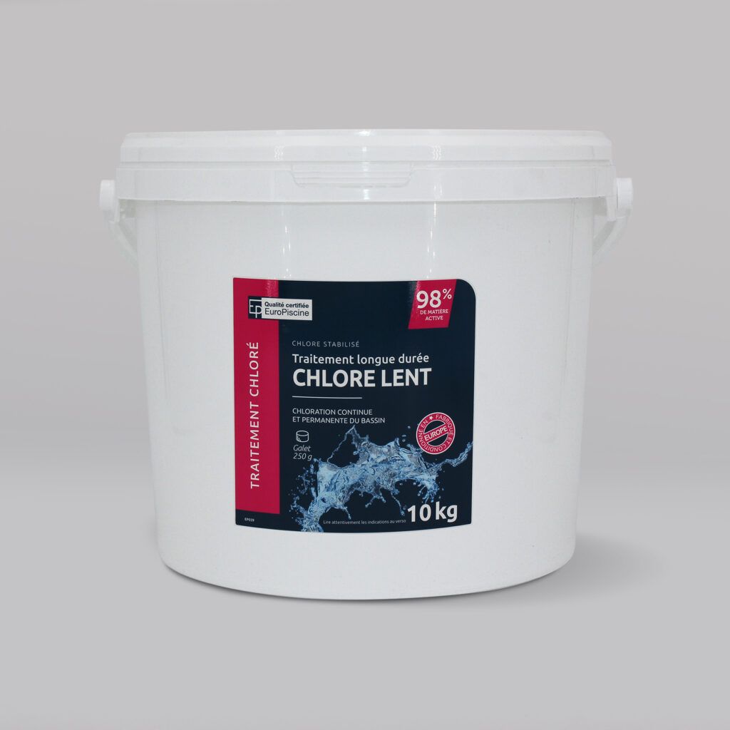 Chlore lent 10 kg - Produit labellisé EuroPiscine